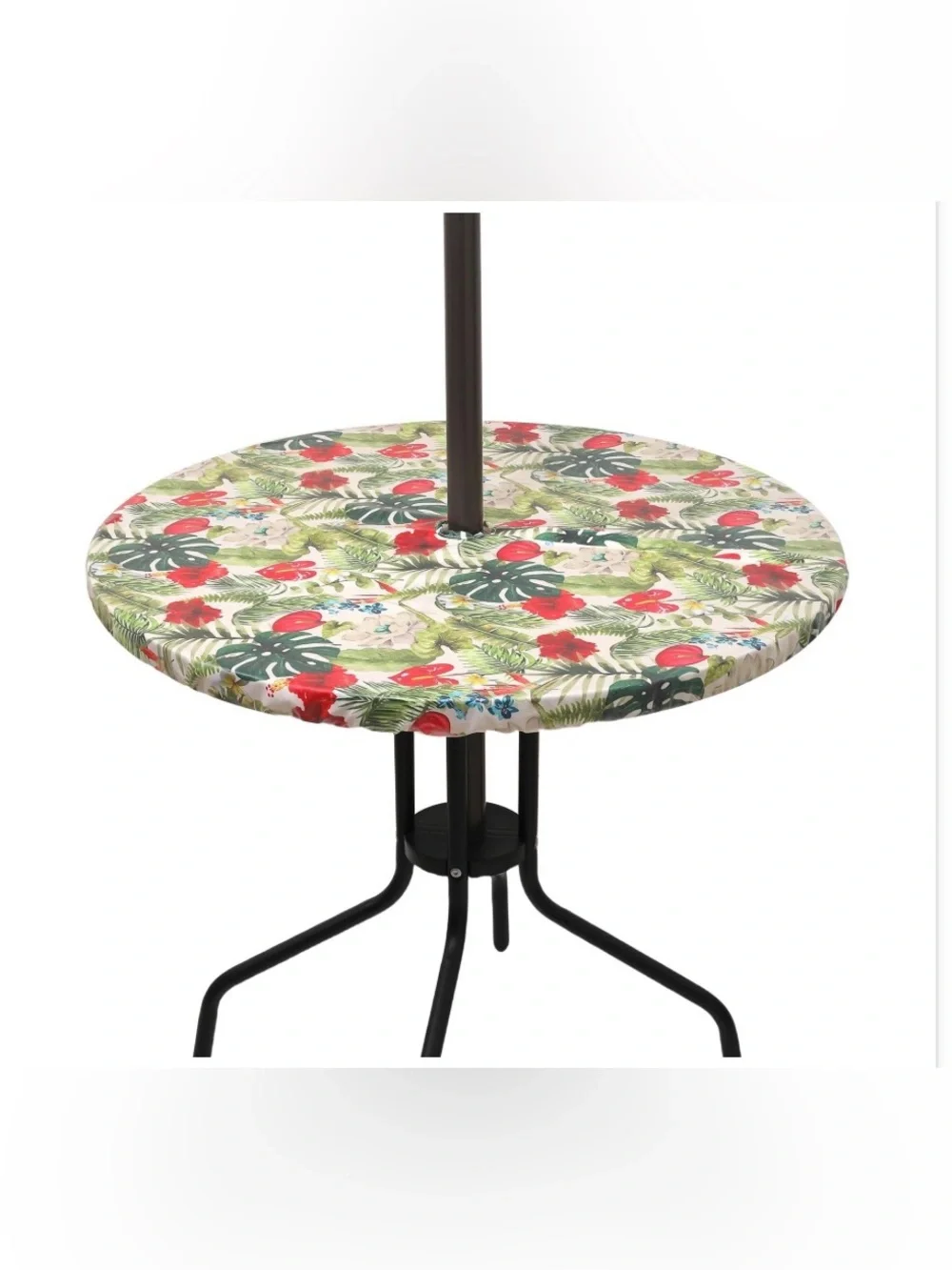 Outdoor Tablecloth with Umbrella Hole & Zipper 59” ROUND - TROPICAL